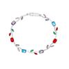 Elegante Bracciale Tulipano in Rame e Zirconia per Donna - Versatile e Raffinato Design con Diamanti Colorati