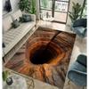 3D Loch Illusion Teppich Realistischer Höhlenboden Teppich Einzigartiger Optische Illusion Teppich für Wohnzimmer Lustige Neuheit Heimdeko Beliebter Teppich