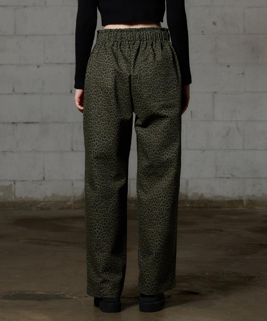 Alikim Leopard Wide Pants - Khaki