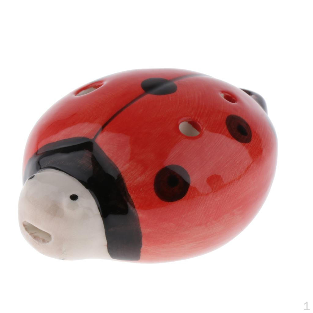 6 Hole Kettle Style Ocarina Ceramic Flute for Beginners Red