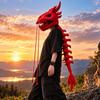 Plush Material Dragon Headpiece Exoskeleton Spine Tail Plush Cosplay Helmet  Cosplay Party