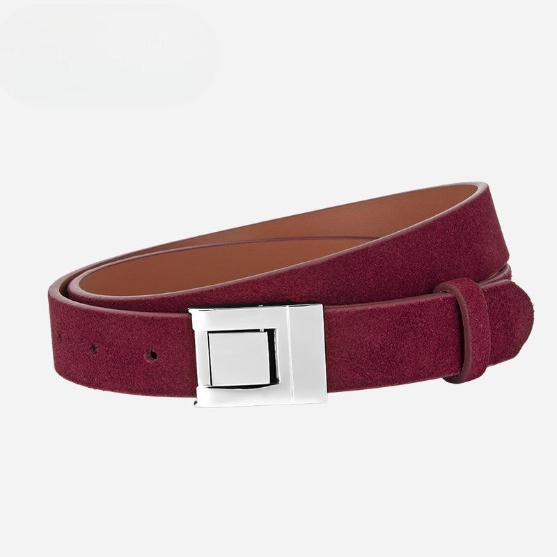 

Новый Ретро Матовый Ремень из Натуральной Коровьей Кожи Женский Квадратная Пряжка Высококлассный Парный Брючный Декоративный Ремень Женский Стиль 110cm