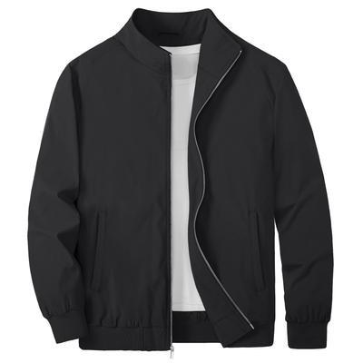 Swing Top Large Size Stadium Jumper Plain Blouson Thin Jumper Autumn Clothes Light Jacket Street Motorcycle Jacket Windproof Outerwear Jacket Black