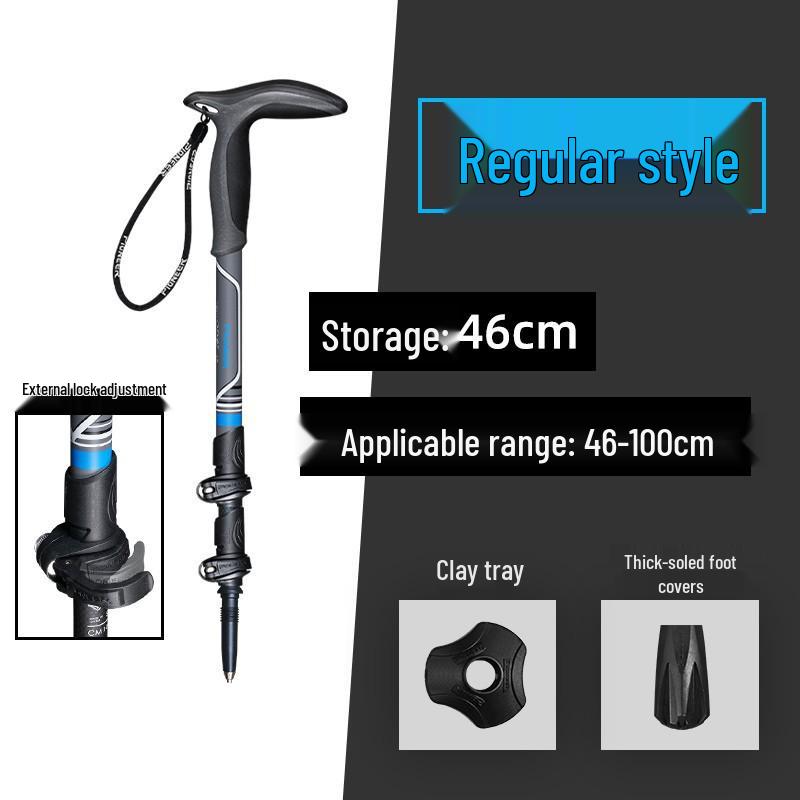 Pioneer Carbon Fiber Trekking Poles with External T-Handle for Hiking and Travel