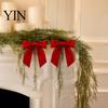 Christmas Tree Decorations 2Pcs Velvet Bows, Holiday Hanging Wall Decor for Wreath Topper, Wedding Backdrop, Bridal Shower, Birthday Party, Front Door