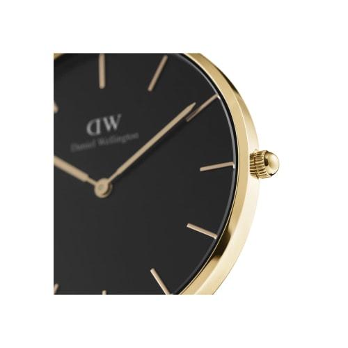 [Official Shop/2-Year Warranty/Authentic Import] Daniel Wellington DW Watch for Men and Women, Petite Evergold YG Black, 36mm, Stylish Watch with Mesh