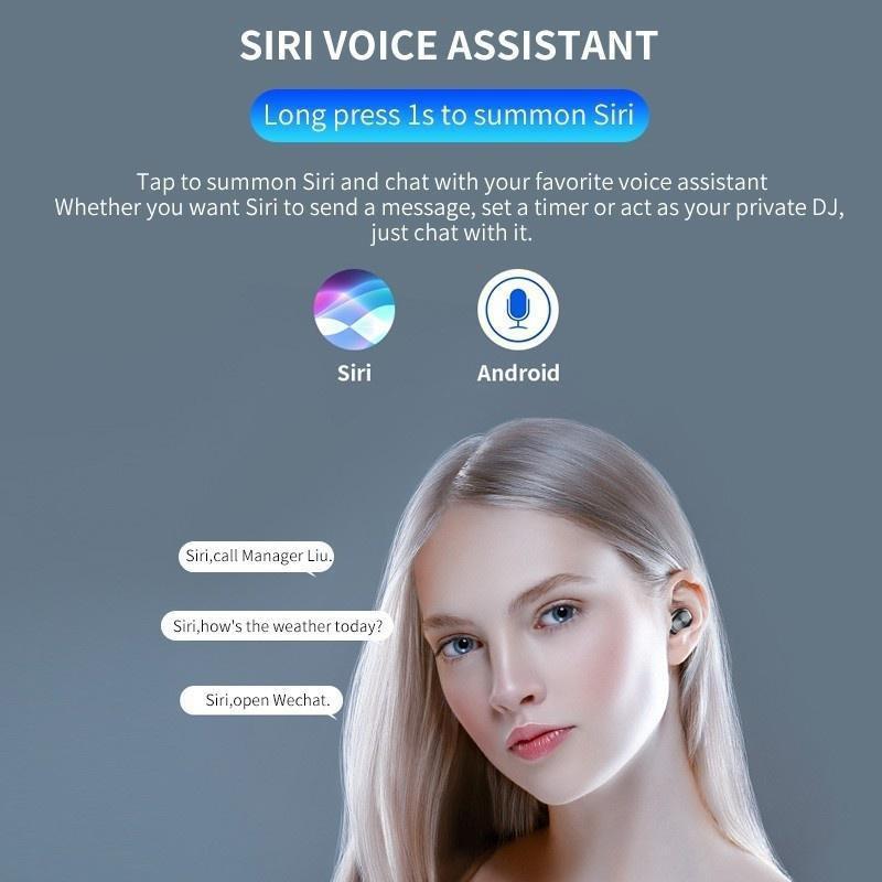 IPX7 Waterproof Wireless Sports Headphones 9D Stereo TWS Bluetooth 5 0 CVC8 0 Noise Cancelling with LED Display Charging Case