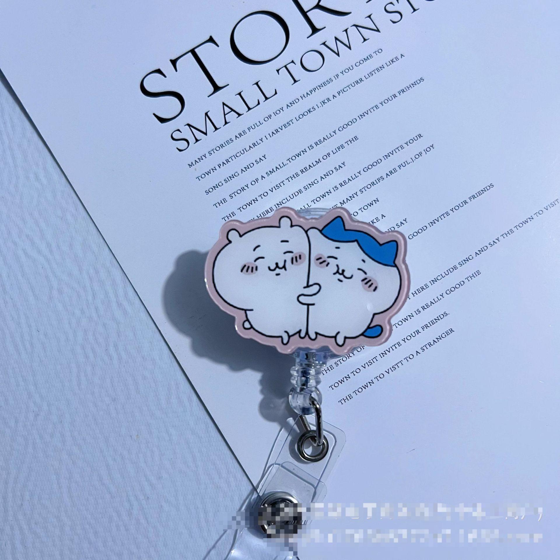 

Chiikawa Nurse ID Badge Reel Retractable Keychain Kawaii Usagi Hachi Cute Cartoon Nurse Work Badge Holder Pendant Gift