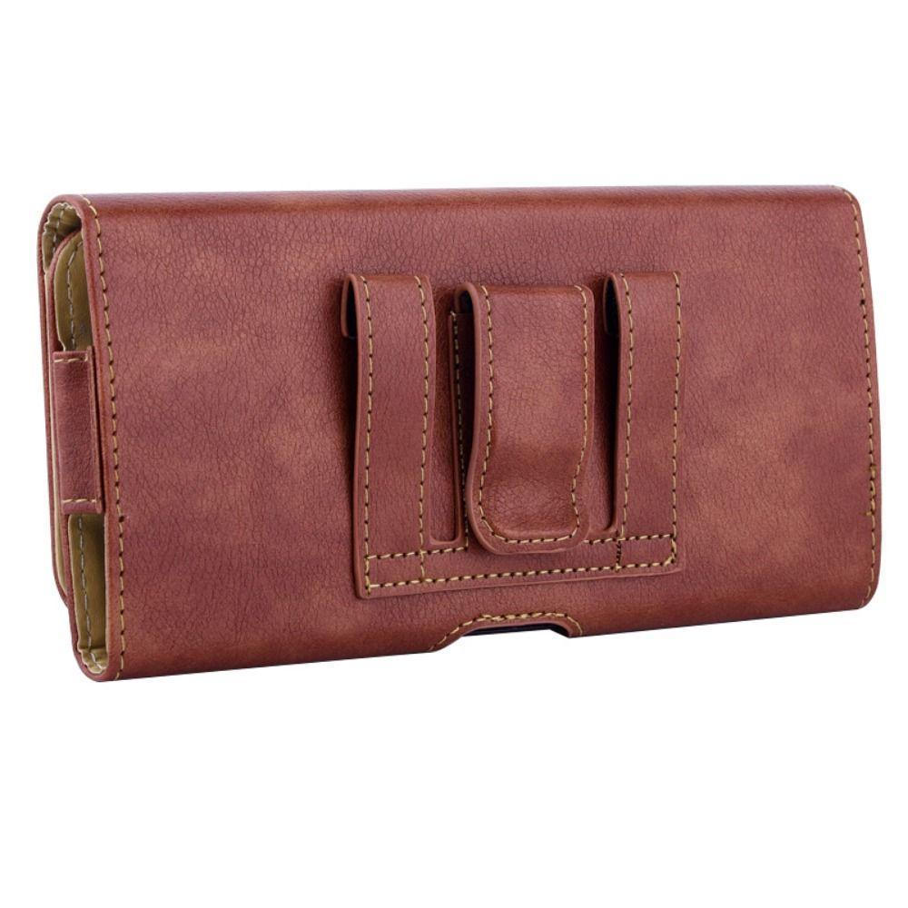 PU Leather Universal Phone Pouch Sewing Process Mobile Phone Holder  Man Belt Clip