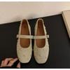 Damen flache Schuhe Retro Nieten Freizeit Schuhe Komfort Weicher Boden Ballerinas Wildleder Freizeit flache Schuhe Klassische Mary Jane flache Schuhe Zapatos Mujer