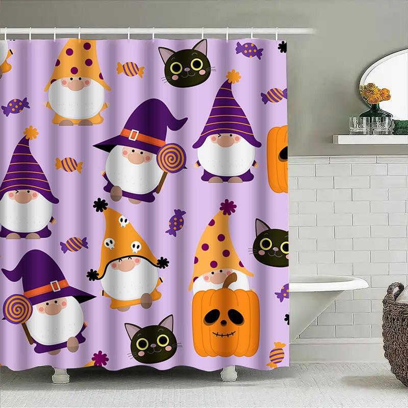 

Tuniu Cute Halloween Shower Curtain For Kids Baby Toddler Room Decor Funny Cartoon Theme W60H190(CM)-1 Pcs