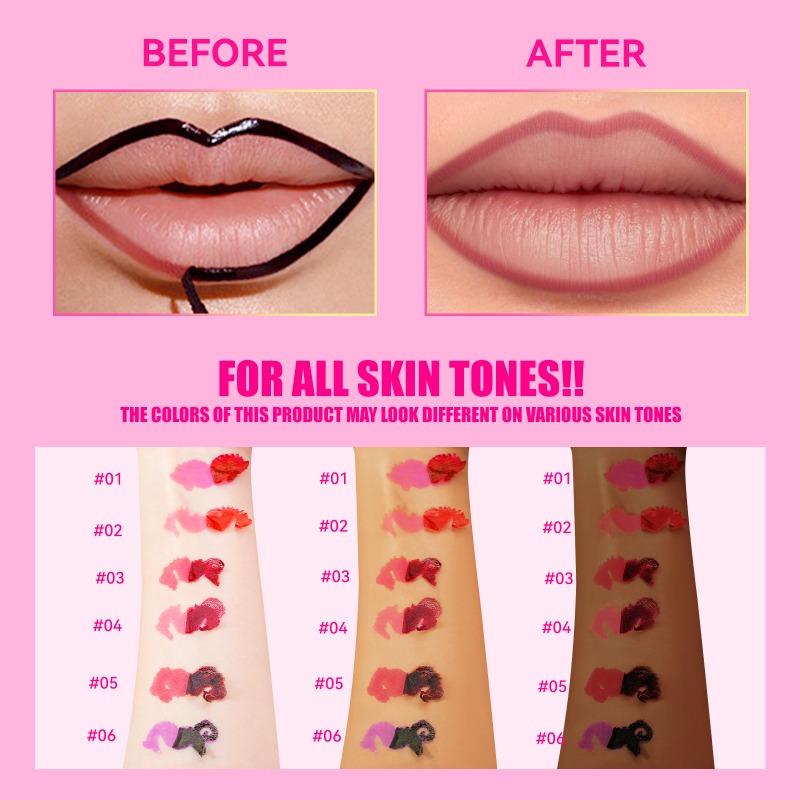 Tear Lip Liner Waterproof Non-stick Cup 6-color Peel Dyeing Lip Tear Red Lip Glaze
