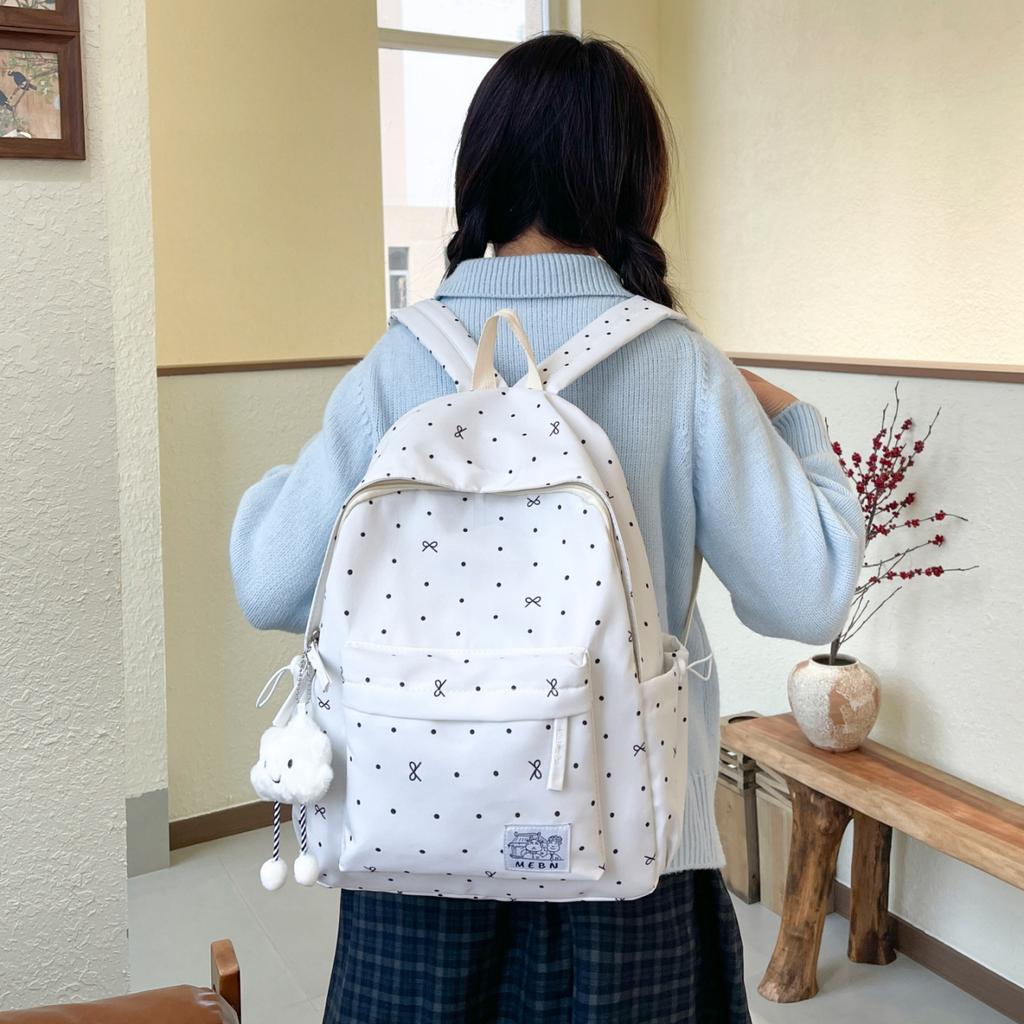 Schoolbag Bow Student Backpack College Student Simple Versatile School Bag Junior High School Student Backpack Travel Backpack