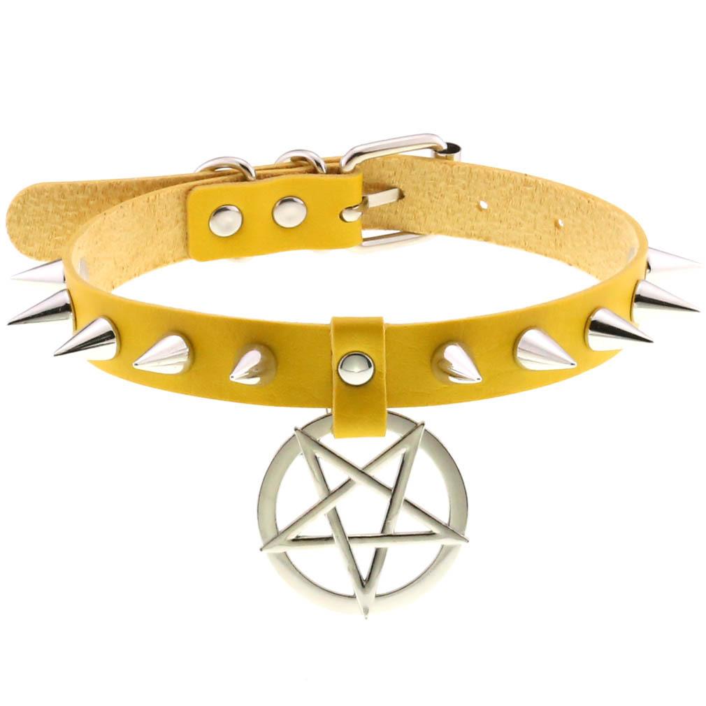 Spike Choker Necklace for Women Goth Pentagram Necklace Emo Neck Strap Cosplay Chocker Gothic Accessories