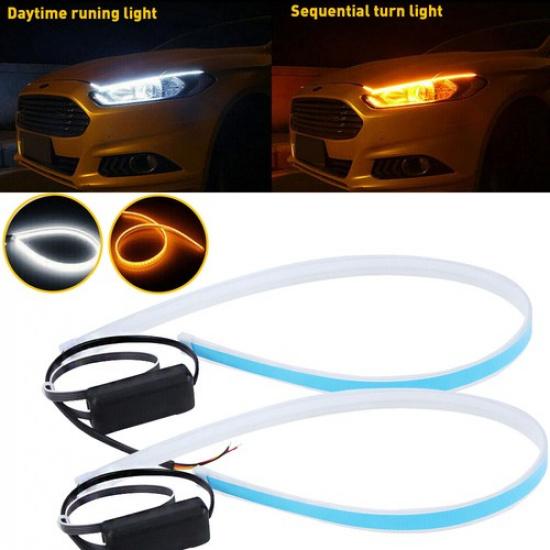 2 LED DRL Car Styling Daytime Running Light Strip Waterproof For Headlight Parts