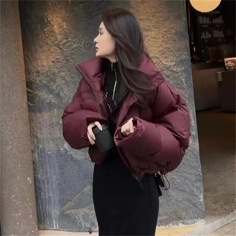 Parka Invernali da Donna Streetwear Spesso All-Match Giacca in Piuma da Donna Comodo Semplice Corto Caldo Cappotto