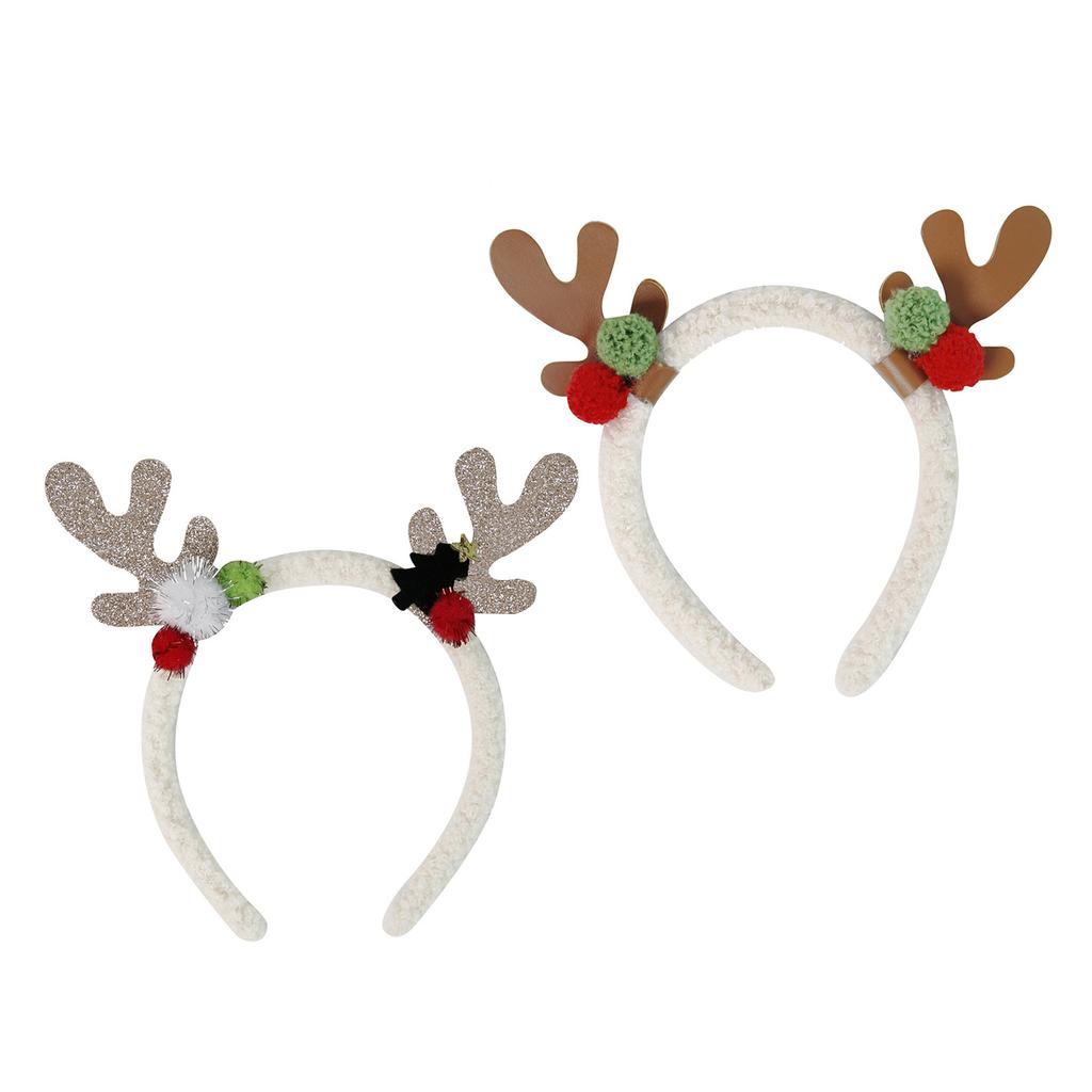 Reindeer Antler Shape Hair Hoop Teens Women Photoshoots Hair Holder Christmas Cosplay Party Headband with Sequins