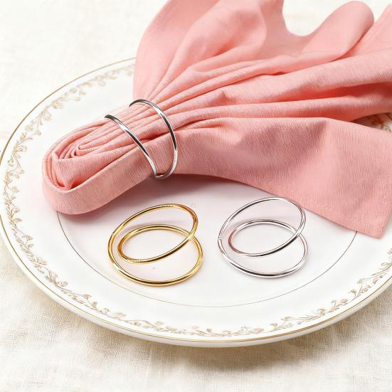 6/12Pcs Golden Napkin Rings Alloy Spiral Design Napkin Holders Buckles Family Dinner Wedding Party Table Decoration