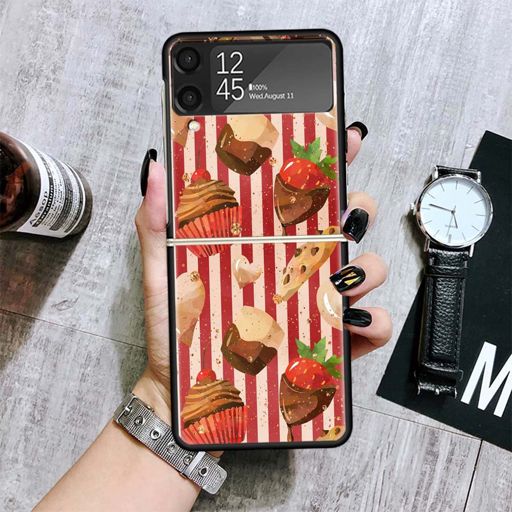 

Macaron Ice Cream Cake Doughnut Cases For Samsung Galaxy Z Flip 4 5 6 7 3 Z Flip7 Flip6 Flip4 Flip5 Flip3 5G Hard Shockproof Fun Samsung Z Flip 4
