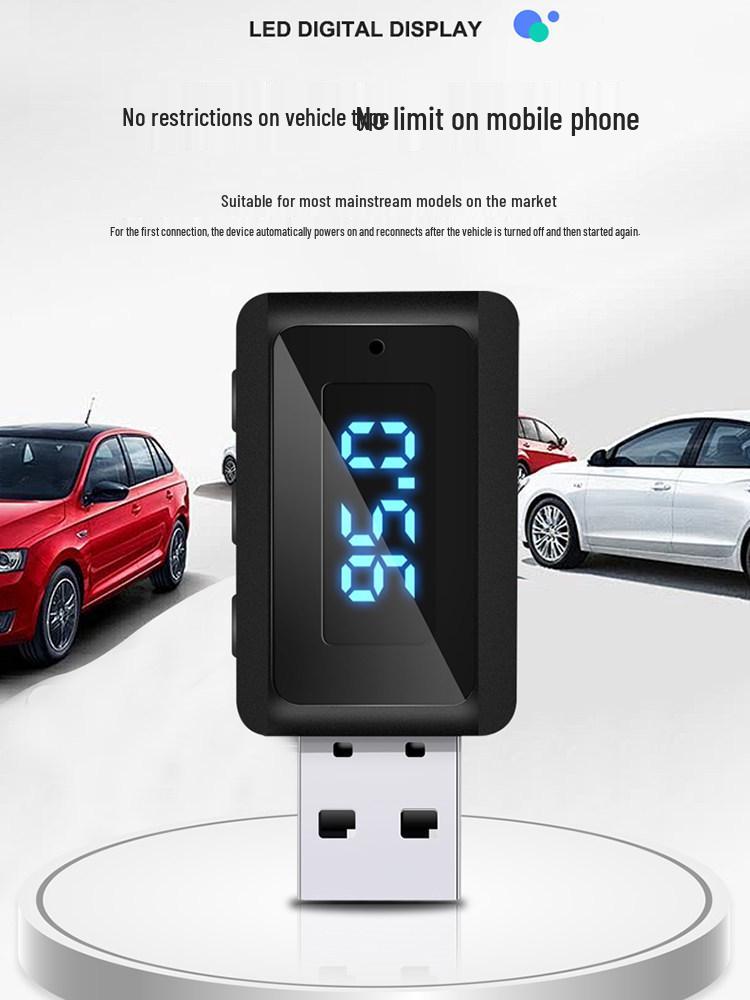 USB Bluetooth Aux 5.3 Receiver: Lossless Sound MP3 Player & FM Transmitter for Car Radio