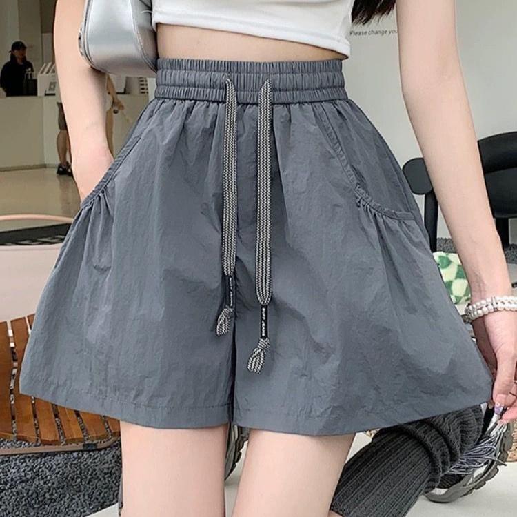 Workwear Sports Shorts Summer Loose Casual Sleepwear A-line Wide High Waisted Shorts