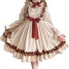 Vestido Lolita Fofo para Retrô Gola Alta Renda com Alto Elegante Princesa Harajuku Mori Girl Gótico Cotidiano Convenções de Anime Tamanho [SDSXZWG] Mulheres,