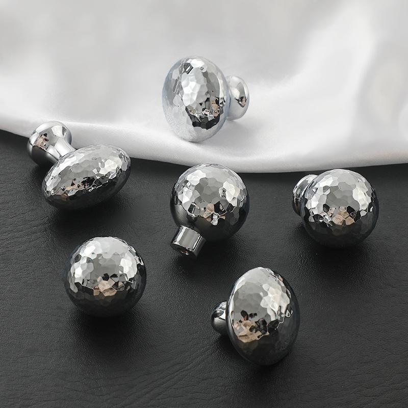 Brass Silver Ball Furniture Pull Handles Hand-Forged Hammer Cabinet Handles Door Drawer Knob Kitchen Wardrobe Cupboard Pulls