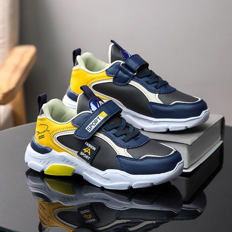 Cross-border hot selling boys' shoes 2024 spring and autumn new mesh breathable medium and large boys children's sports shoes