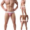 Striped Sexy Open Butt Underwear Jock Straps Briefs Thong Mid Rise Underpants