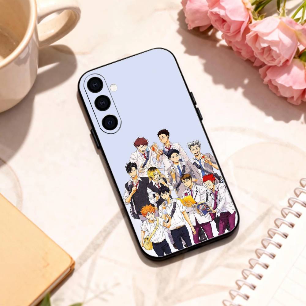 E-Epic Volleyball Haikyuu!!   Handyhülle für Samsung Galaxy A73, A72, A71, A70, A53, A52, A51 und weitere Modelle – Weiche, schwarze Hülle