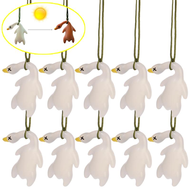 10/1PCS Cartoon Cute Anime Color-Changing Roast Duck Pendant Diy Kawaii Car Accessories Keychain Back Packaging Accessories Gift
