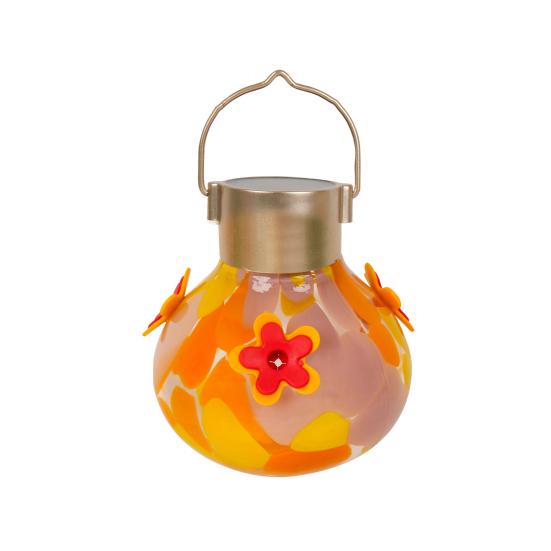 Hummingbird Feeder with Solar Light Water-proof Outdoor Garden Yard Hanging Auto-Lighting Semi-automatic