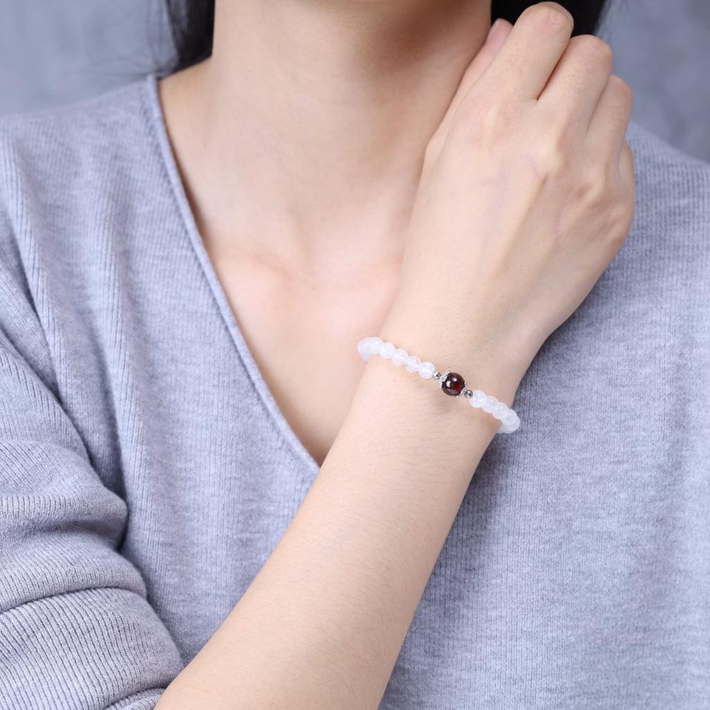 Moonstone Garnet Birthstone Bracelet [Koai]