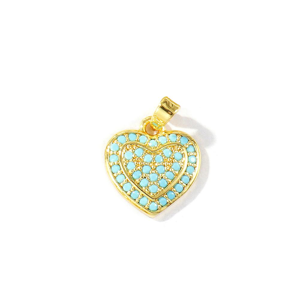 2 Pcs Blue Cubic Zirconia Ocean Charms Starfish Mermaid Conch Sun Shaped Melon Brass 18K Gold Plated Pendants For DIY Necklace