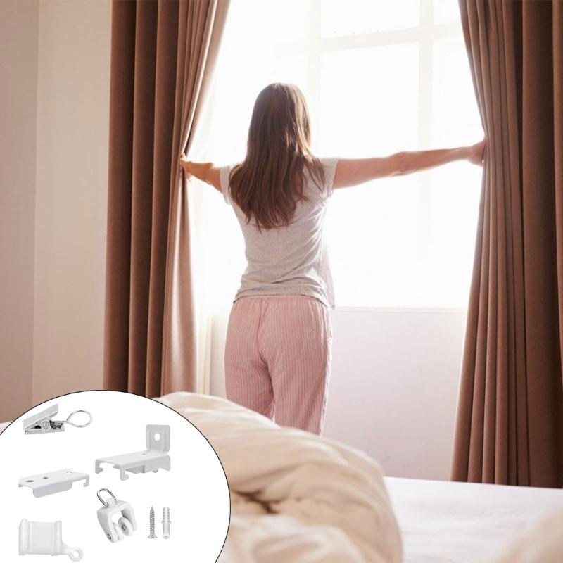 Adjustable Curtain Rail Assembly Bendable Curtain Rail Hardware Set Curtain Track Rail Accessories Easy Installation