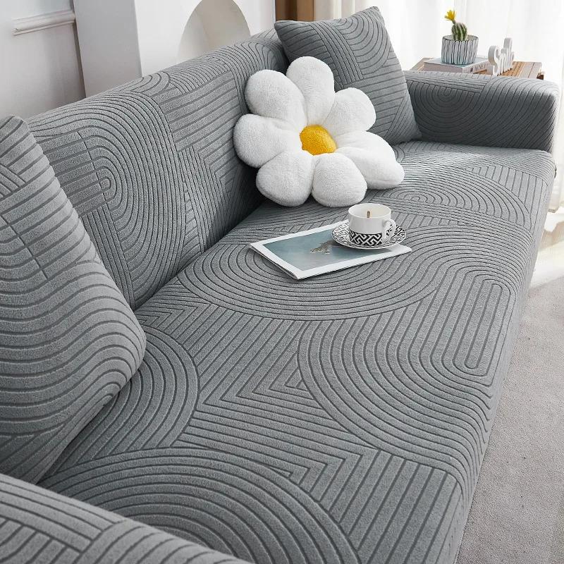 

High elastic thicken sofa cover for living room Adjustable sofas cover jacquard sofa covers for armchairs non-slip couch cover 4-seater 235-300cm