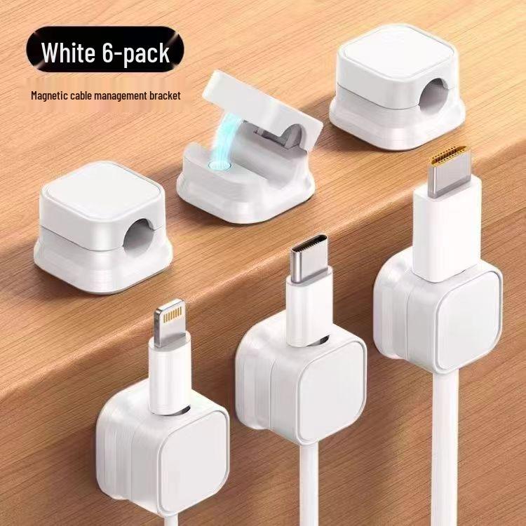 Self-Adhesive Magnetic Cable Organizer Clip for Desktop