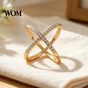 Women Scarf Accessory Rhinestone X-Shape Ring, Metal Geometric Clip, Sparkling Modern Clip Slide Ring for Silk Scarves Neckerchiefs Shawls Shirts