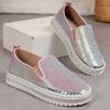 Spring and autumn new thick-soled lazy one-pedal rhinestone single shoes women's flat baseplate shoes