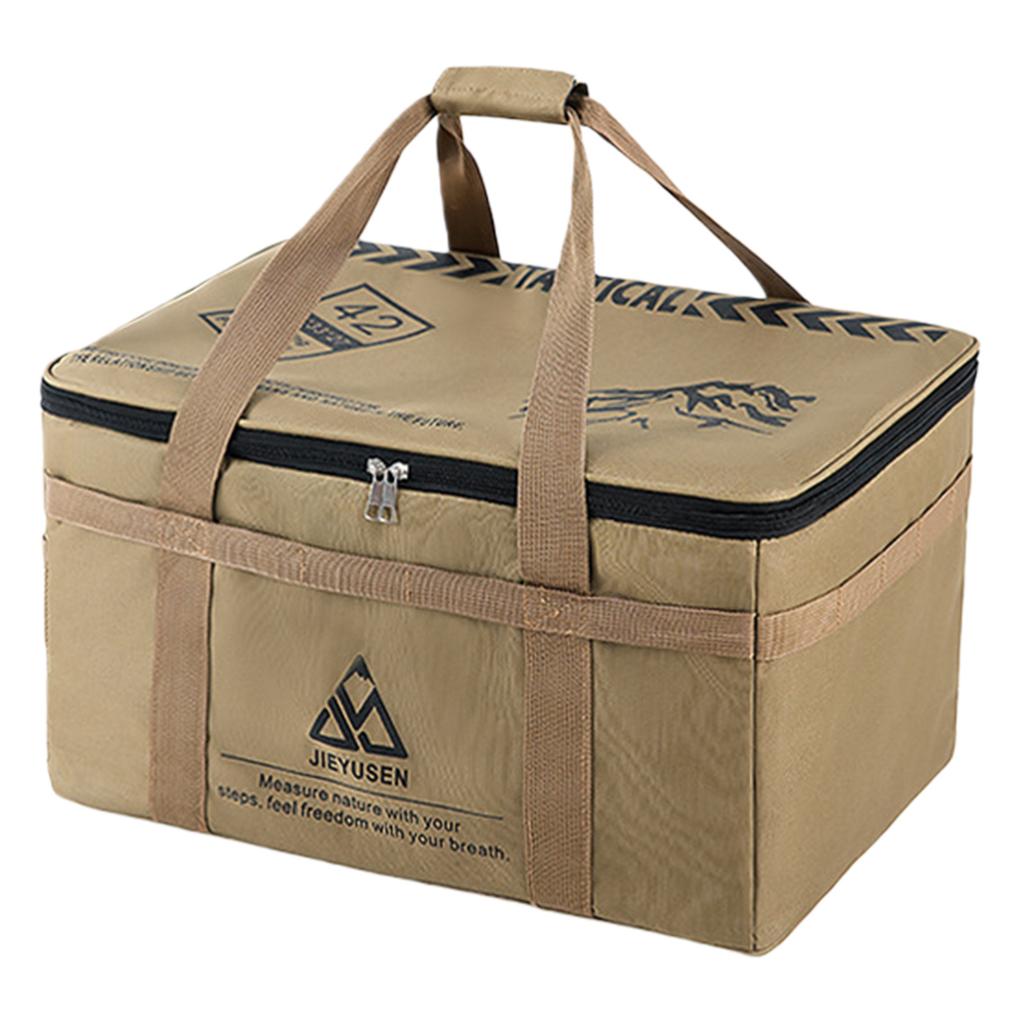 30/42L Camping Kitchen Organizer Waterproof Oxford Cloth Picnic Bag with Adjustable Shoulder Strap for Hiking Picnic Cookware