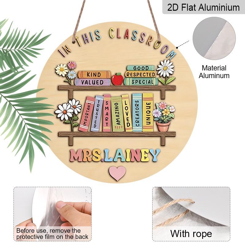 2D Flat, Retro-style, High-end Round Aluminum Wall Decorations In Various Sizes. Suitable for Teacher Appreciation Plaques, Both Indoors and