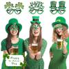Plastic Stylish Green Glasses With Shamrock And Hat For St Patricks Festivities Day
