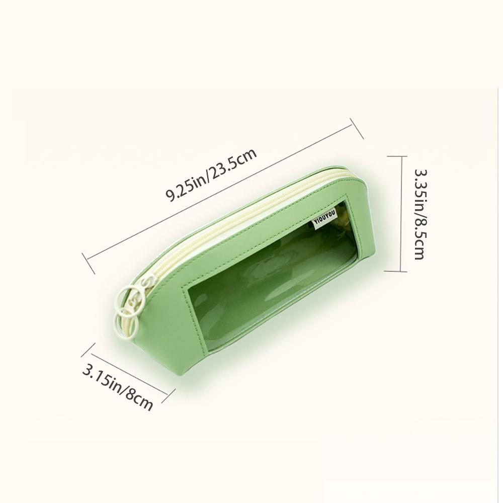 Pen Case Morandi Color Transparent Student Pen Simple Stationery Storage, Desktop Makeup Brush Storage