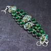 Natural Copper Amazonite, Diopside Gemstone 925 Sterling Silver Bracelet 8" o5Q58