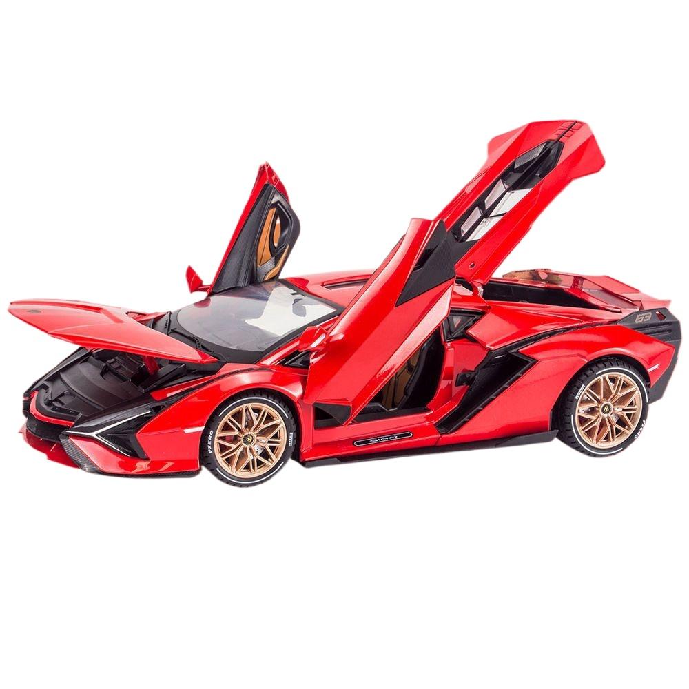 

1/18 Lamborghini SIAN Lightning FKP37 Суперкар Сплав Литой Модель Высокая Симуляция Звук Свет Игрушка Праздничные Подарки для Детей Коллекция красный