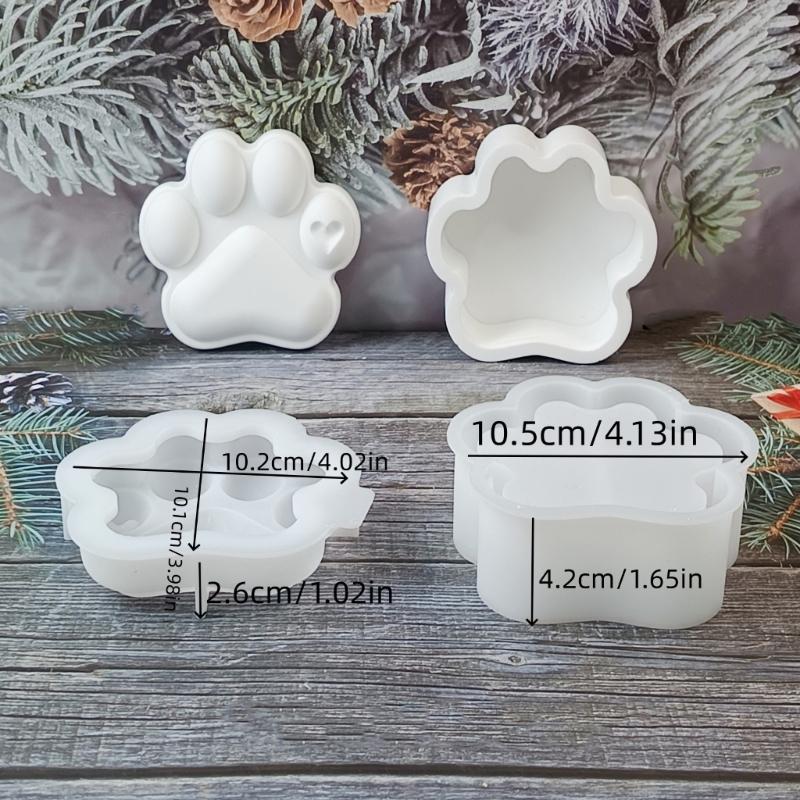 Silicone Dog Paw Shape Crafting Molds Jewelry Organizers Containers Molds Perfect for Candle Making Easy Demolding