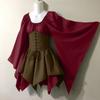 Halloween Renaissance Cosplay Dress Long Sleeve Flared Cuff Patchwork Themed Parties