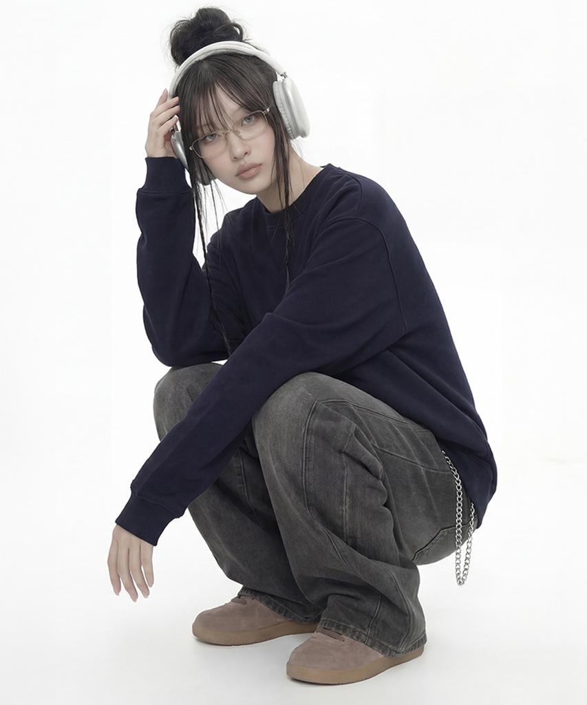 GRAVER [Unisex] Star H Wide Curved Jeans_3 Colors