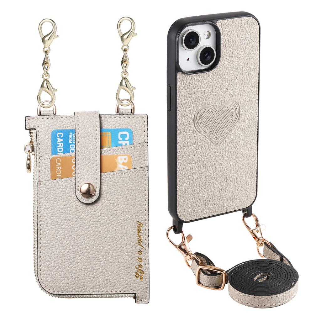 2 in 1 Detachable Crossbody Cards Solt Wallet Leather Case For iPhone 15 Pro Max 14 Plus 13 12 11 Pocket Bag Long Lanyard Cover