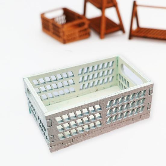 Miniature Kitchen Vegetable Storage Box Mini Wood Basket Cute Dollhouse Furniture Accessory for Enhanced Miniature Scenes